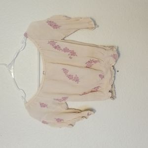 Love tree Tan floral crop top size small